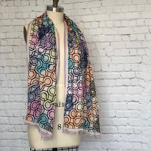 COACH multi color “C” scarf